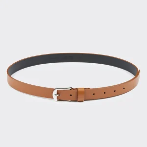 Slim Leather Belt in Cognac