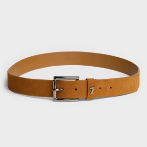 Classic Italian Suede Belt in Tobacco