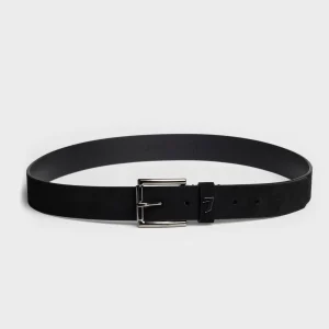 Classic Italian Suede Belt in Black