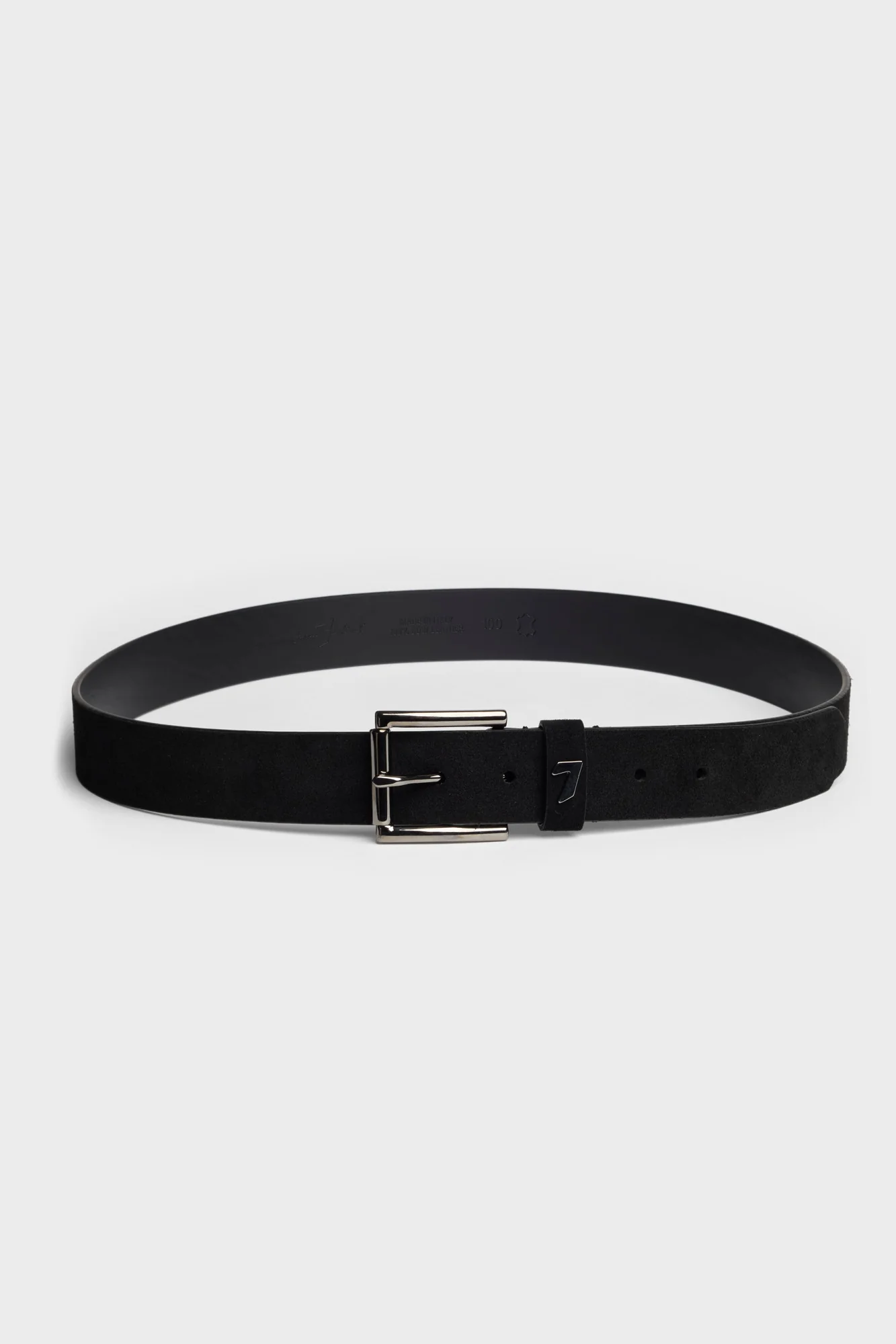 Classic Italian Suede Belt in Black