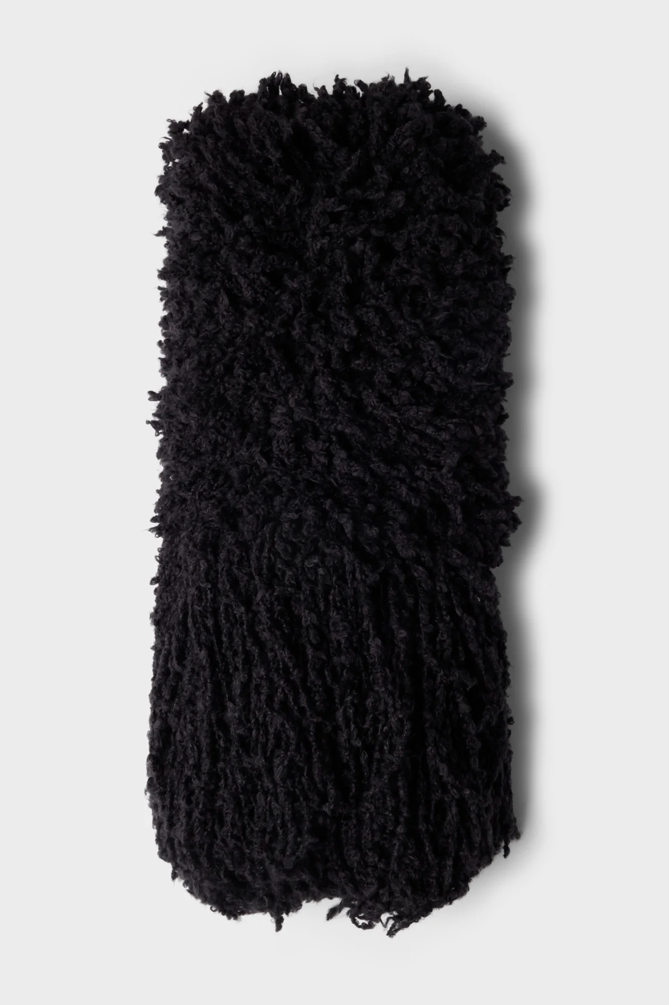 BOUCLE SCARF in Wool Blend Black