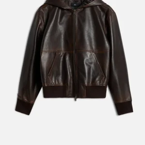 ZIP UP HOODIE in Leather Espresso
