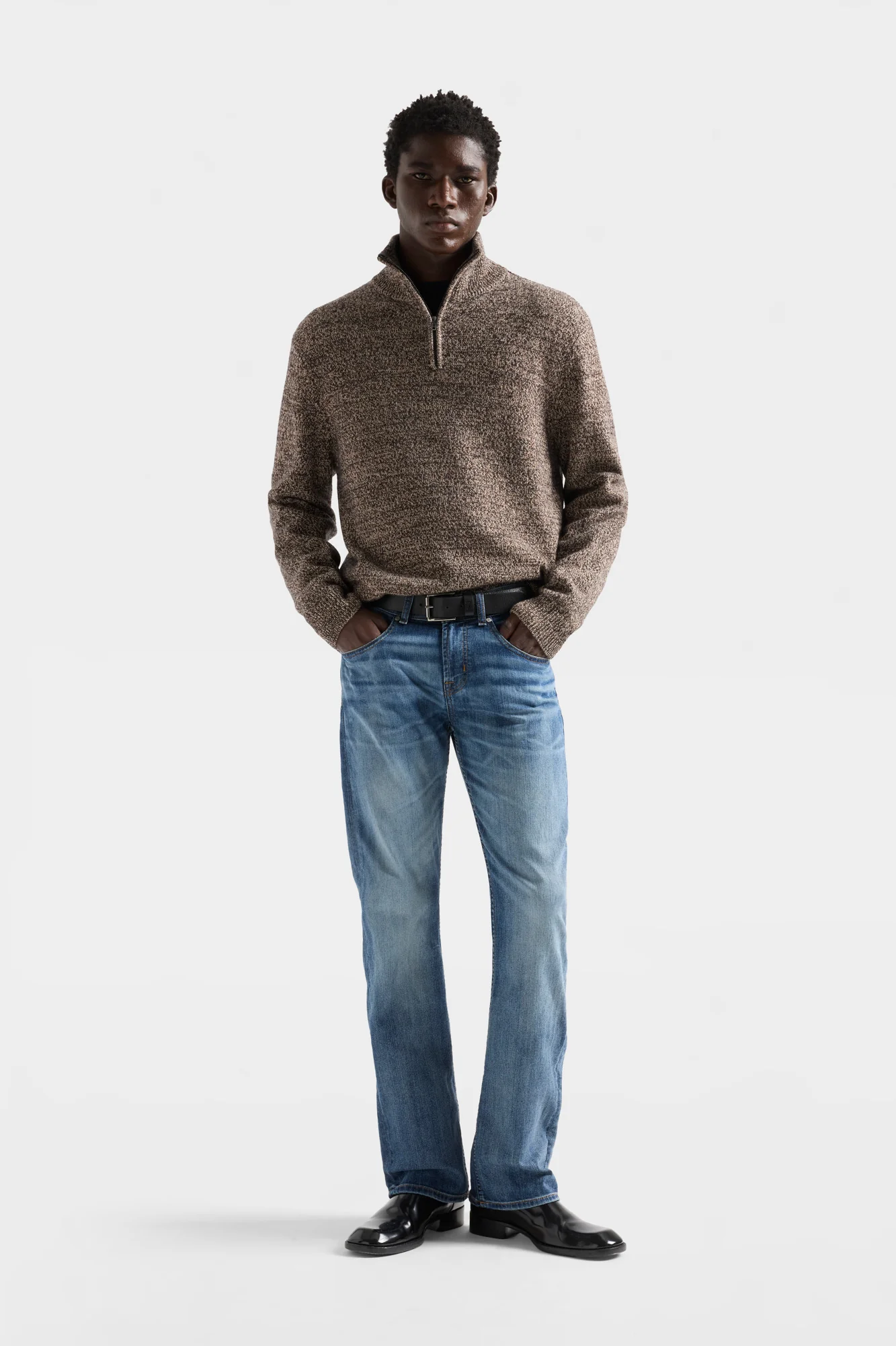 Cashmere Crewneck Sweater In Ink - Image 2