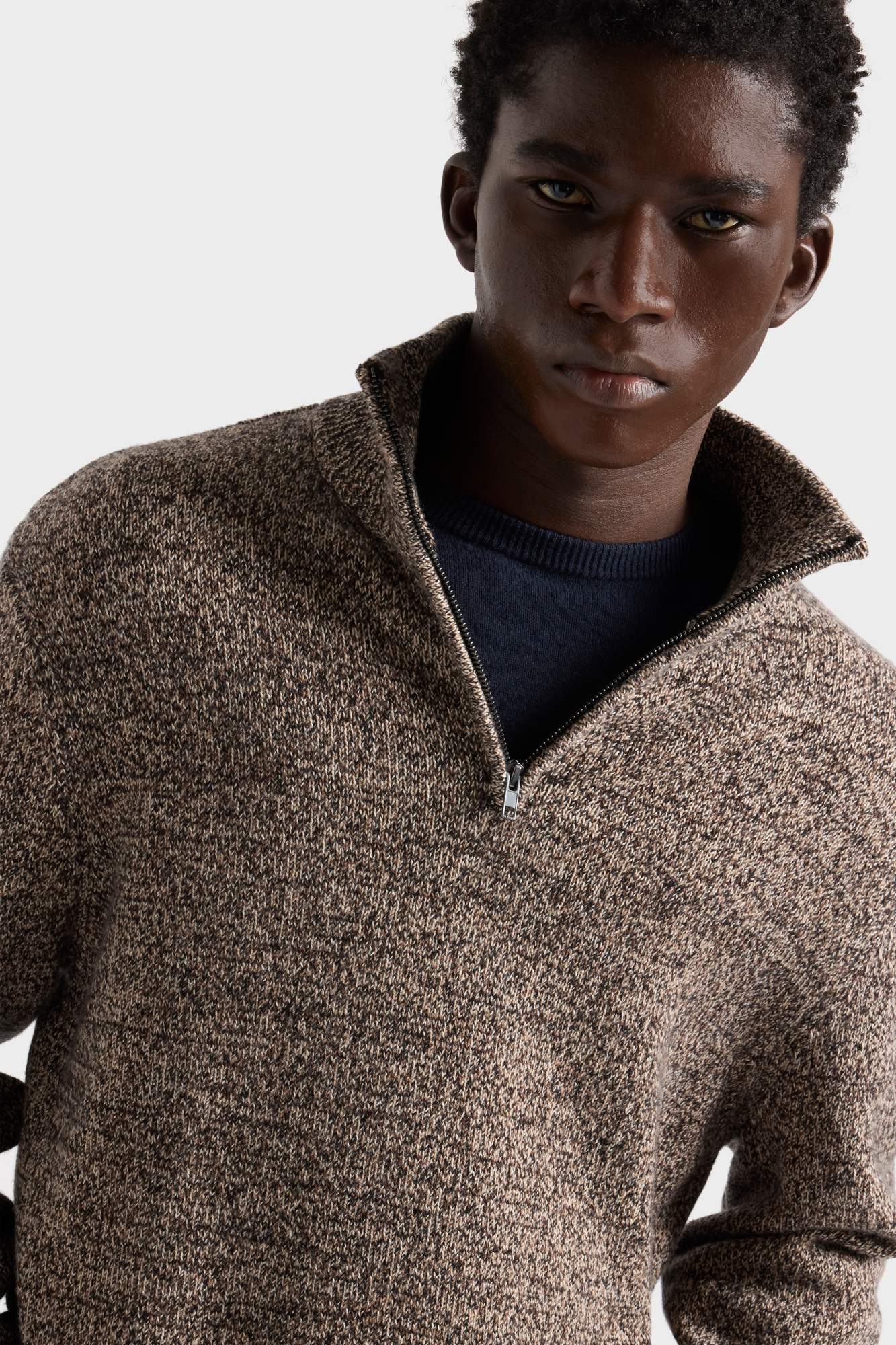 Cashmere Crewneck Sweater In Ink - Image 4