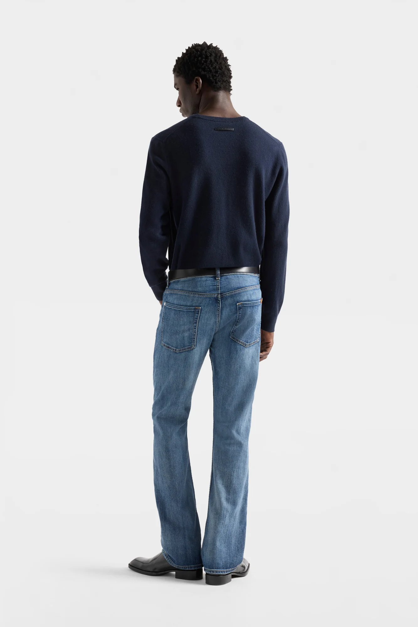 Cashmere Crewneck Sweater In Ink - Image 5