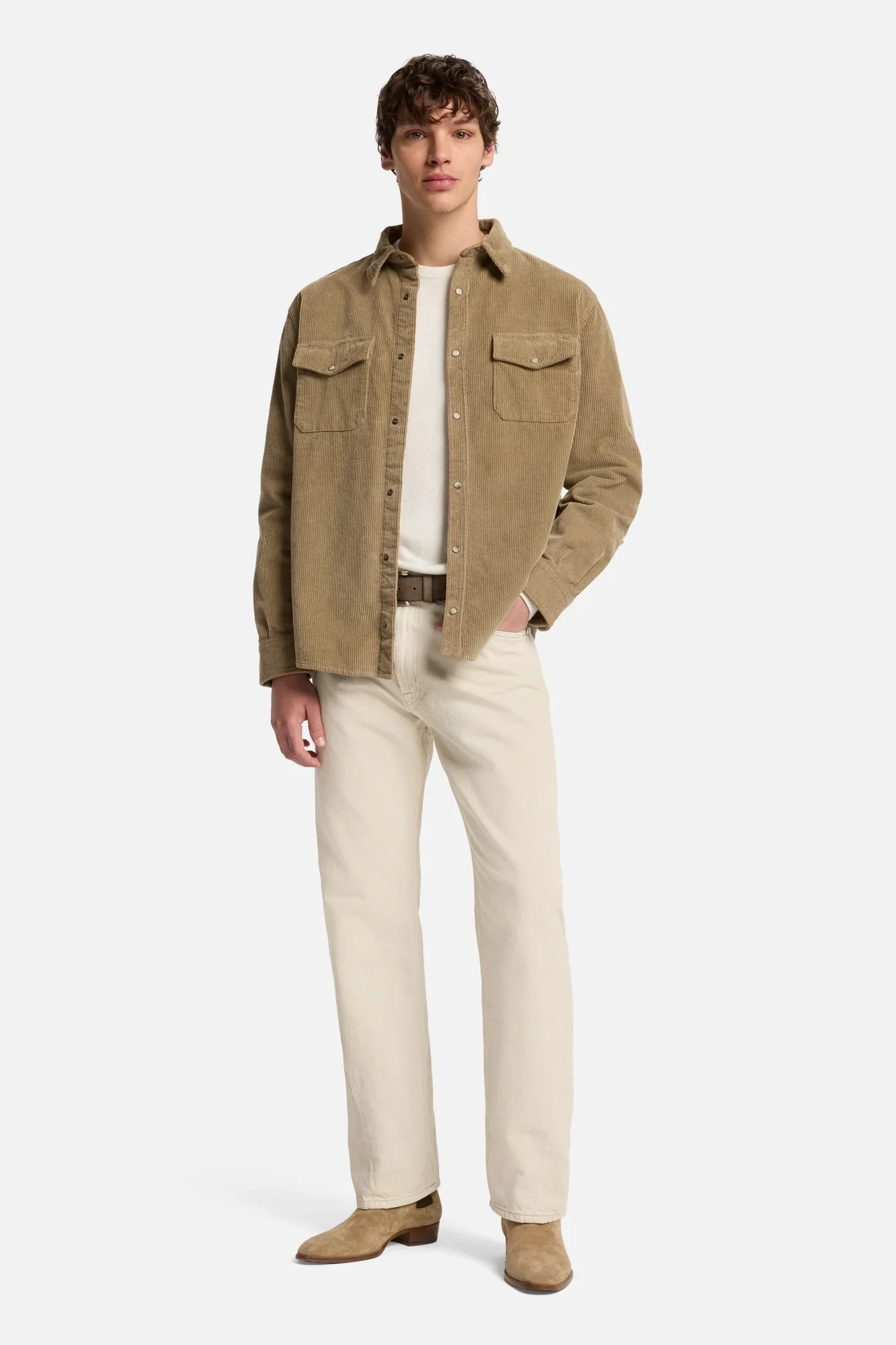 Cashmere Crewneck Sweater In Ice White - Image 2