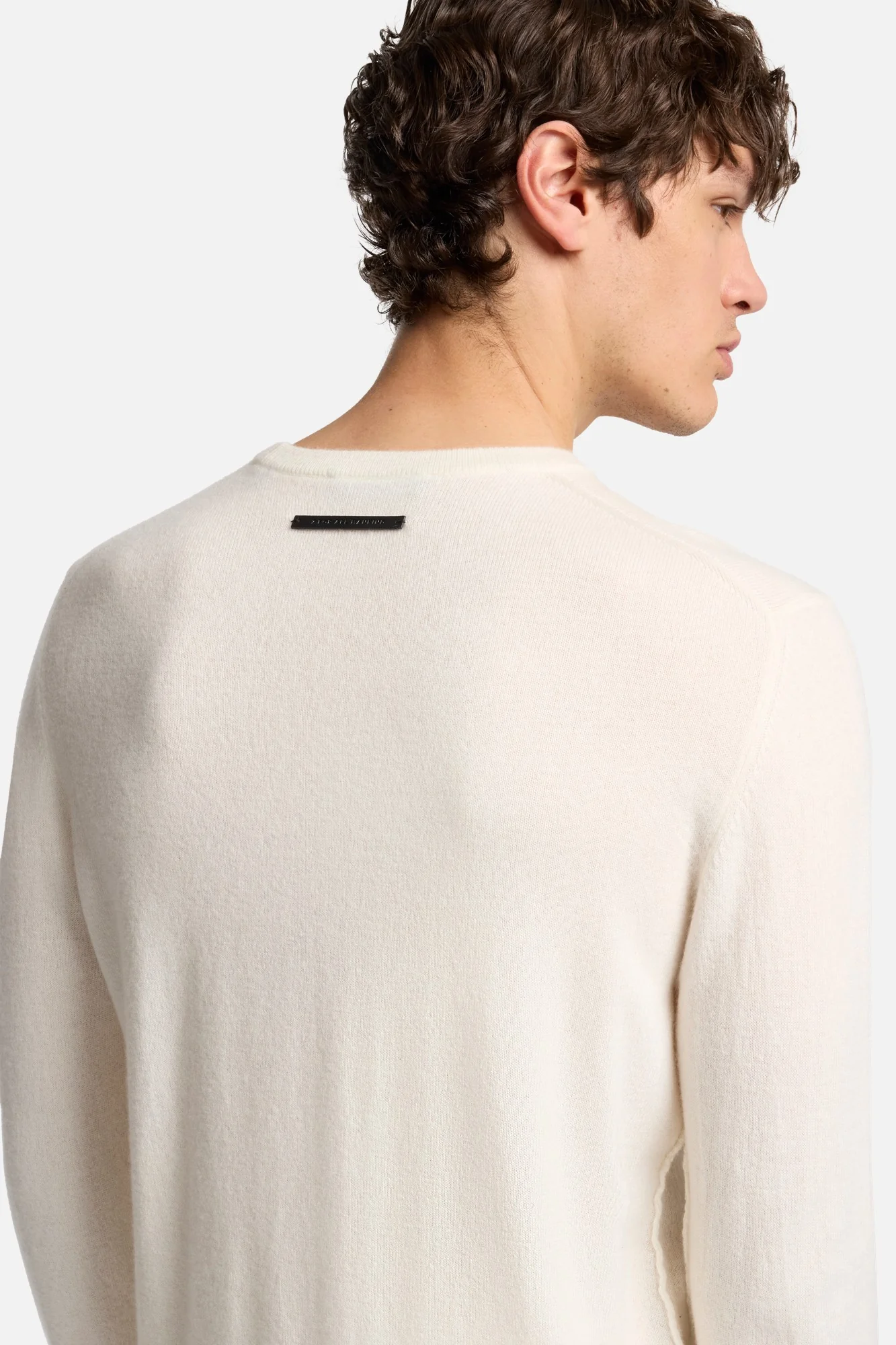 Cashmere Crewneck Sweater In Ice White - Image 4