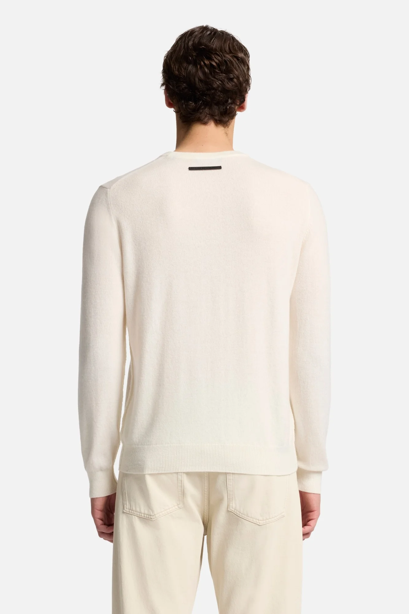 Cashmere Crewneck Sweater In Ice White - Image 5
