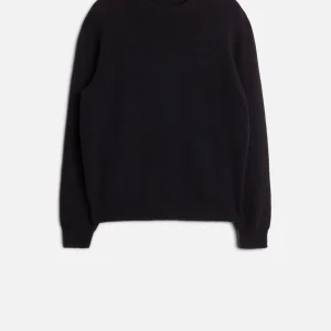 Wool Blend Crewneck Sweater in Black
