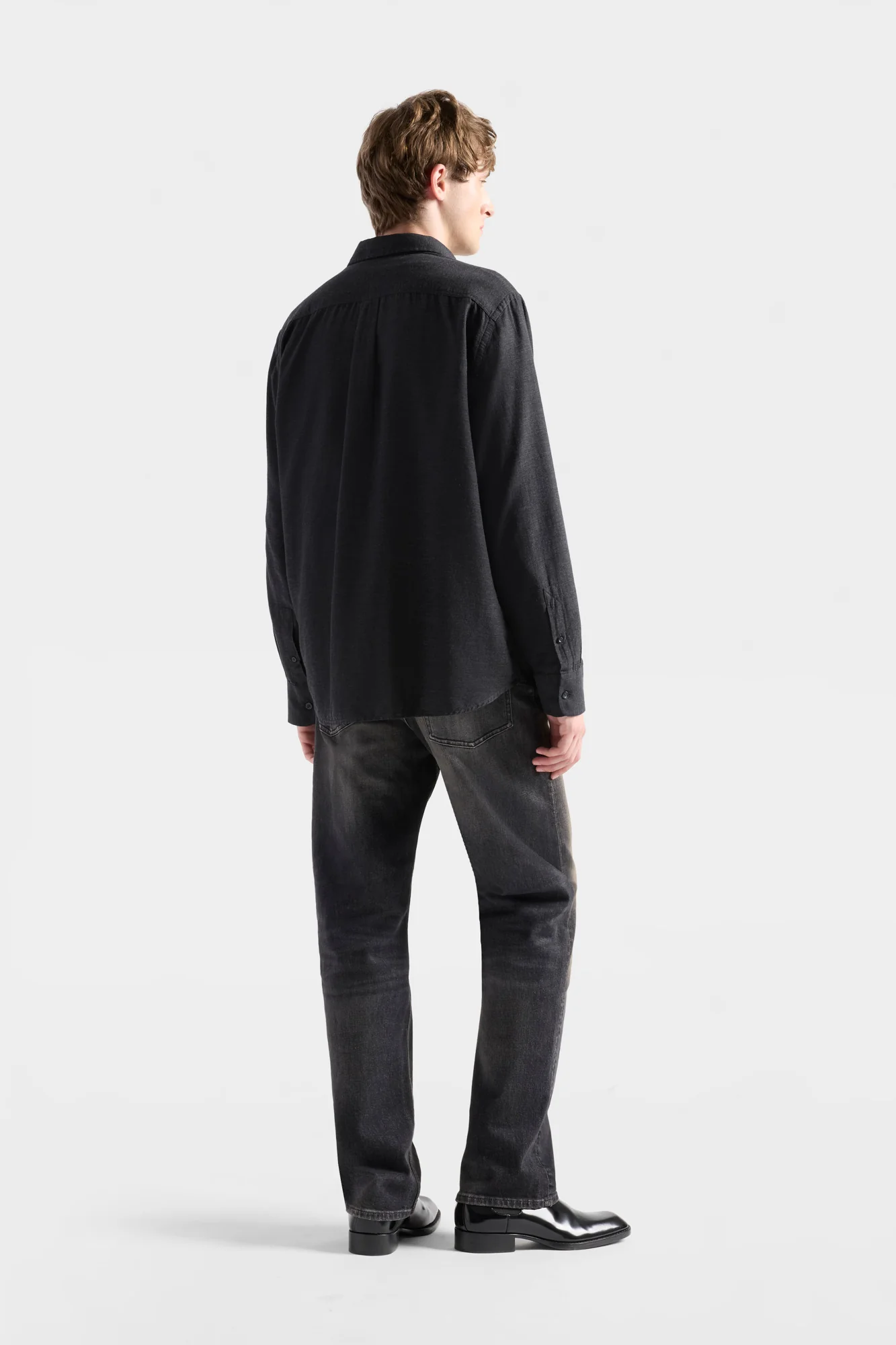MILITARY SHIRT in Cotton Cashmere Dark Grey - Image 5