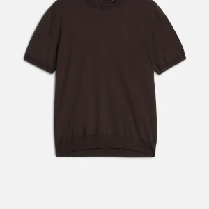 CLASSIC SHORT SLEEVE SWEATER in Espresso