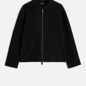 Wool Blouson Jacket In Black