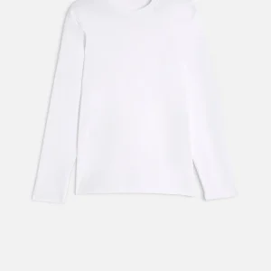 Lyocell Crewneck Long Sleeve Tee in White
