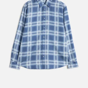 CLASSIC BUTTON UP SHIRT in Fluid Blue Check