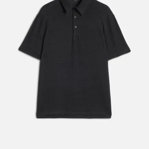 Linen Polo in Linen Black