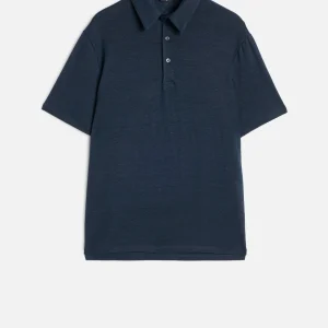 Linen Polo in Ocean Floor