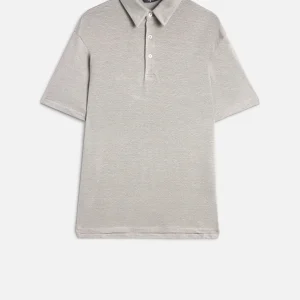 Linen Polo in Steel Grey