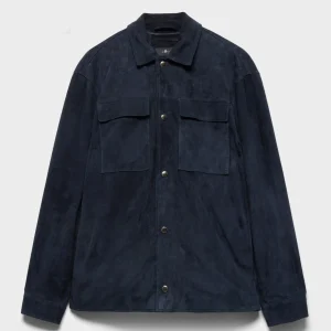 OVERSHIRT in Suede Navy
