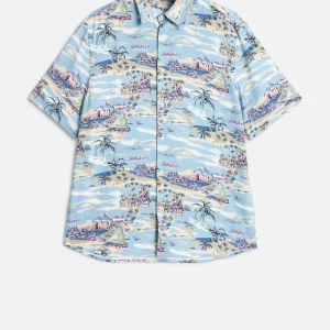 SHORT SLEEVE BUTTON UP SHIRT in Fluid Aloha
