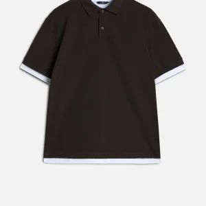 DOUBLE LAYER POLO in Espresso