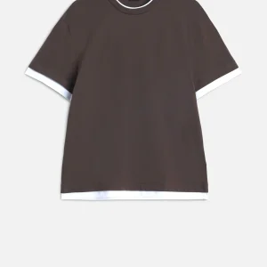 DOUBLE LAYER TEE in Espresso