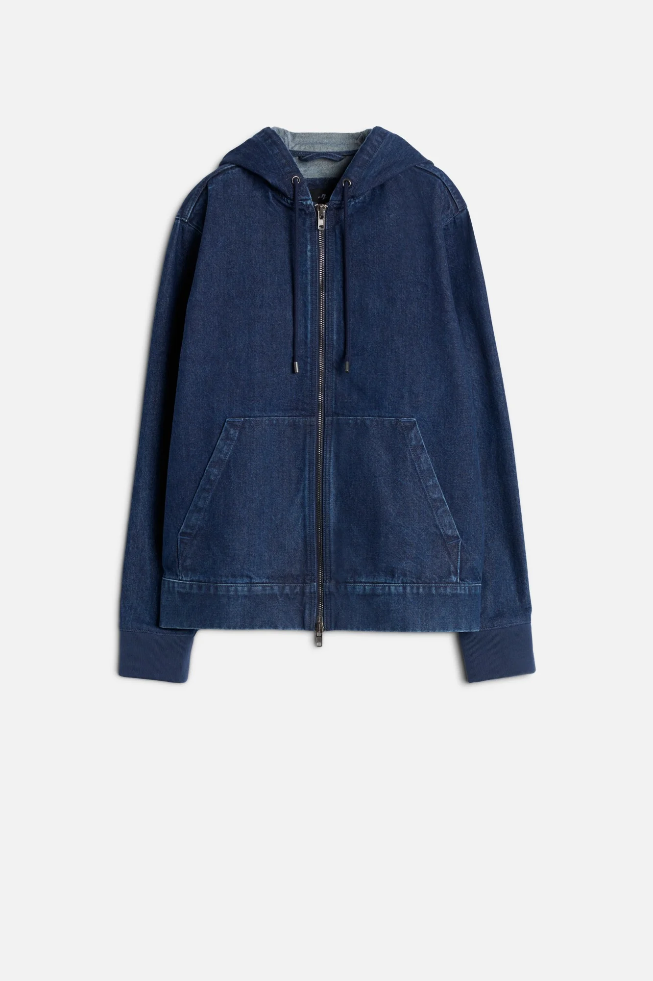 Utility Denim Hoodie in Carpenter Blue