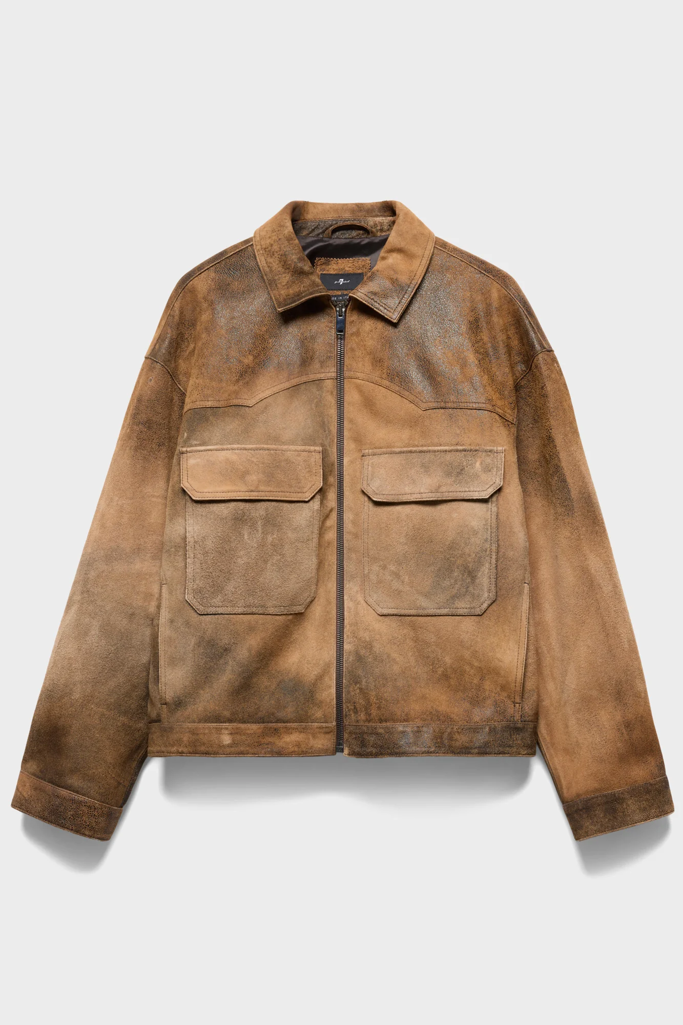 AVIATOR JACKET in Suede Wood