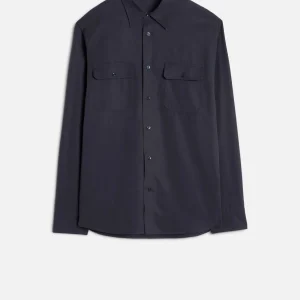 Fluid Military Shirt in Navy