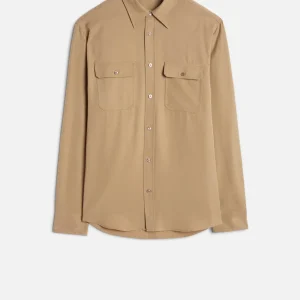 Fluid Military Shirt in Taupe