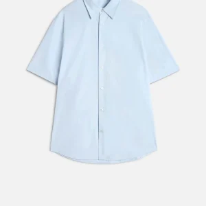 Short Sleeve Poplin Shirt in Sky Blue