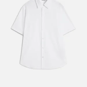 Short Sleeve Poplin Shirt in White