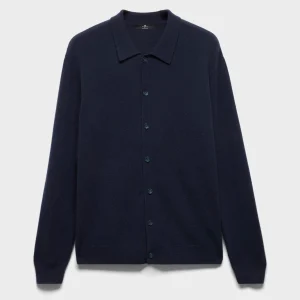 BUTTON POLO in Cashmere Midnight