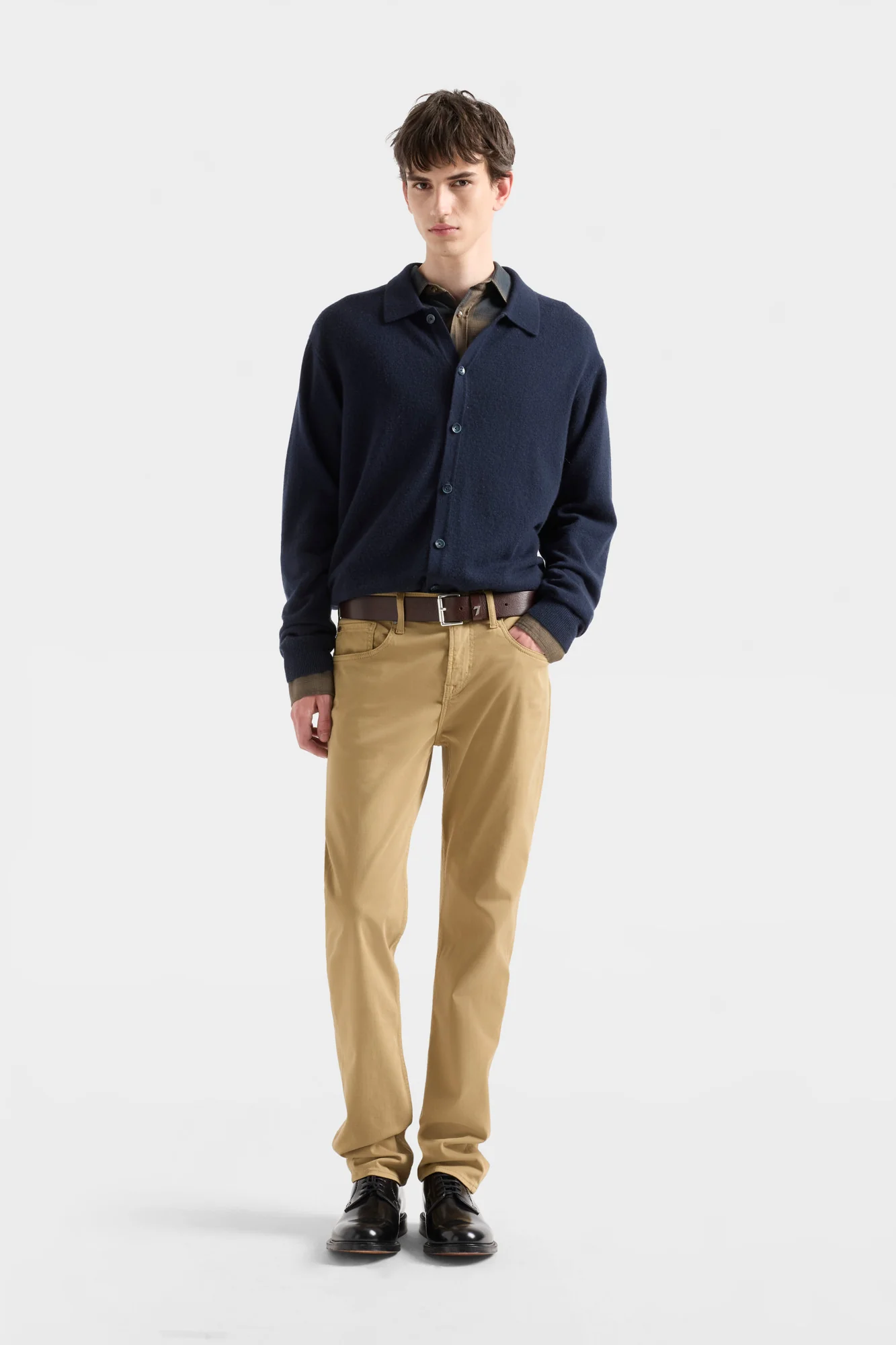 BUTTON POLO in Cashmere Midnight - Image 2