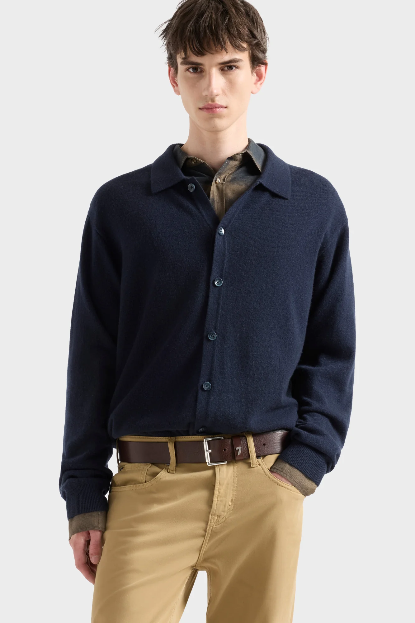 BUTTON POLO in Cashmere Midnight - Image 3