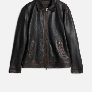 Leather Harrington Jacket in Vintage Leather