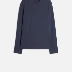 Luxe Performance Long Sleeve Tee in Navy