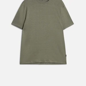 TEE in Linen Blend Army