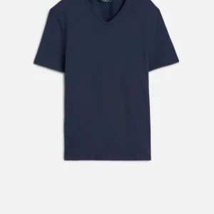 Luxe Performance V-Neck Tee in Navy
