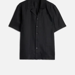 Linen Camp Shirt in Black