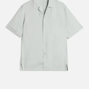 SHORT SLEEVE CAMP SHIRT in Fluid Dusty Blue