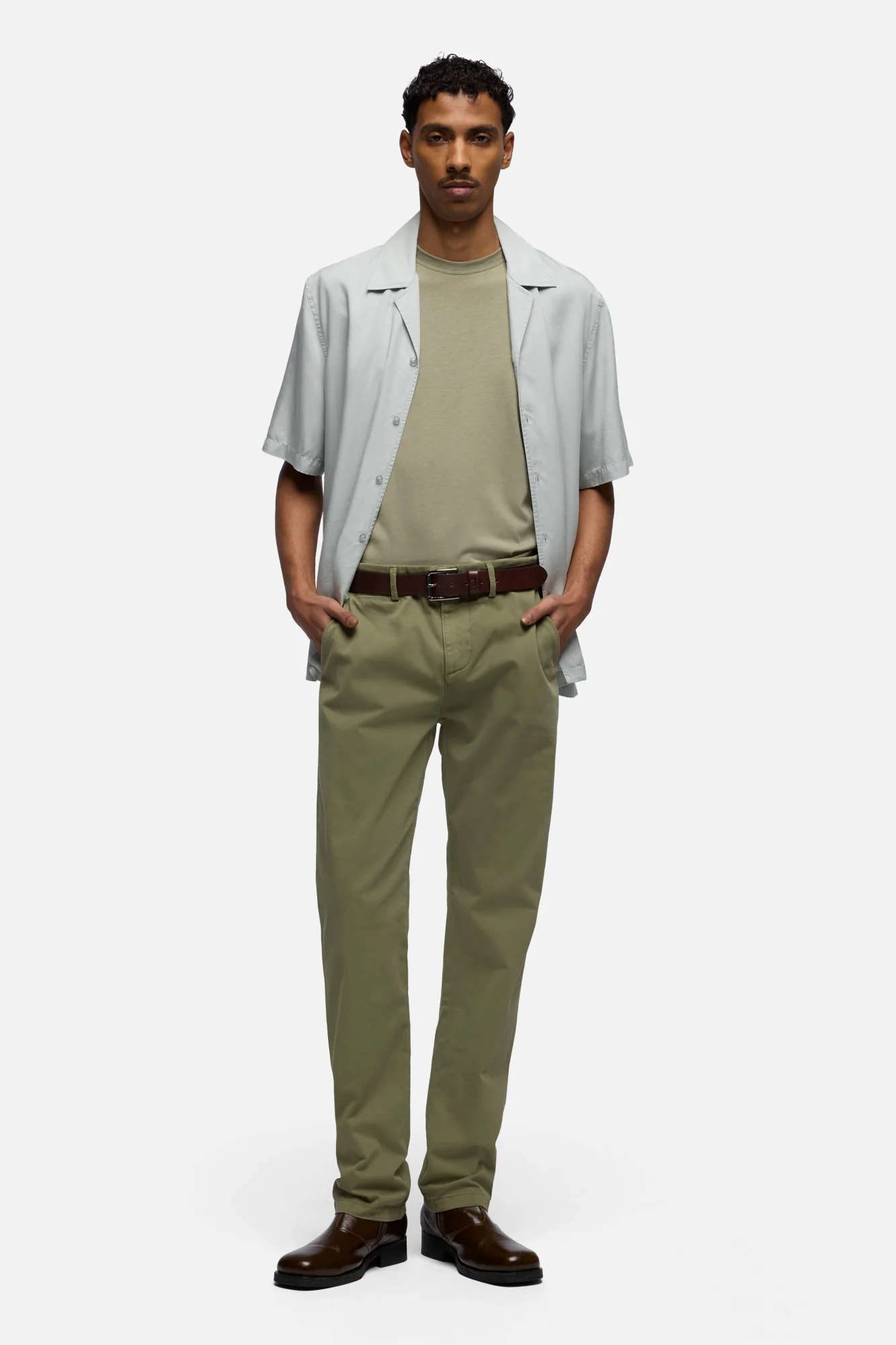 SHORT SLEEVE CAMP SHIRT in Fluid Dusty Blue - Image 2