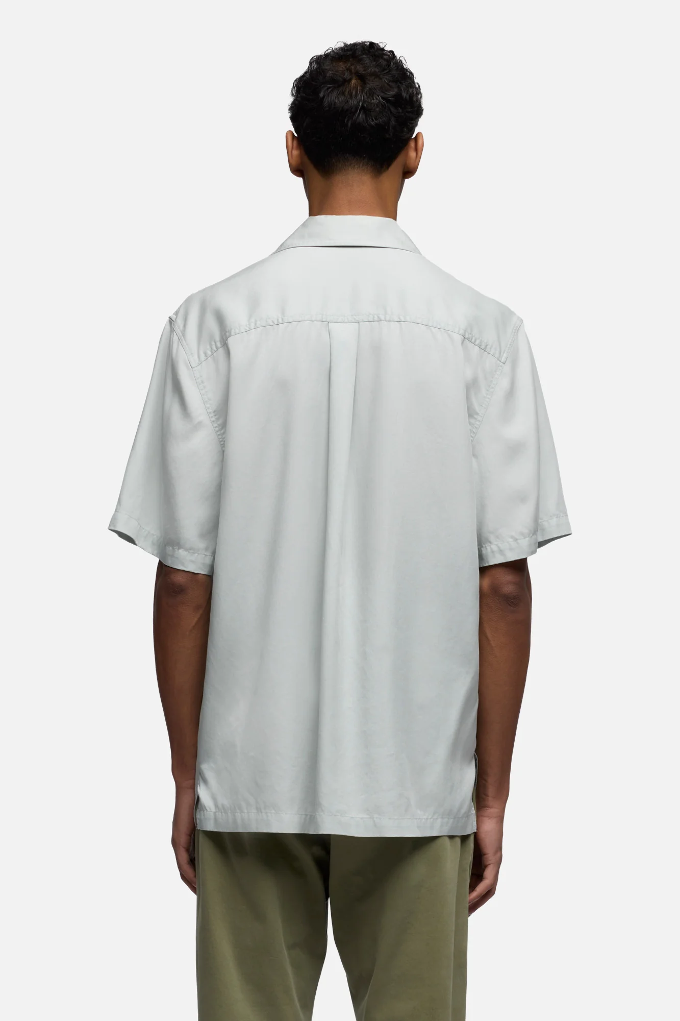 SHORT SLEEVE CAMP SHIRT in Fluid Dusty Blue - Image 5
