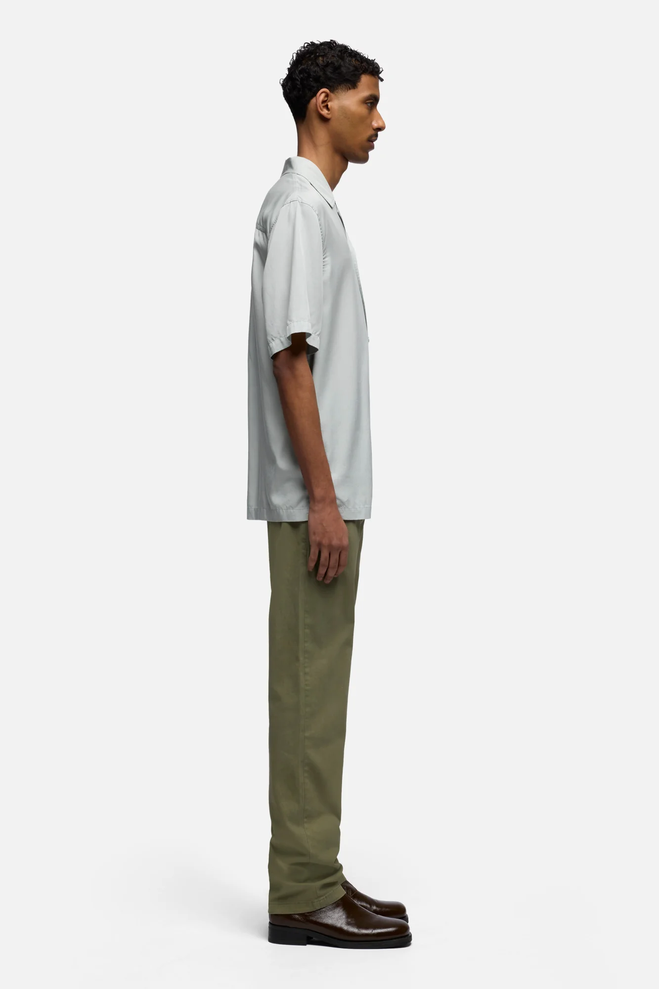 SHORT SLEEVE CAMP SHIRT in Fluid Dusty Blue - Image 6