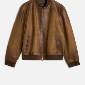 BOMBER JACKET in Leather Pecan