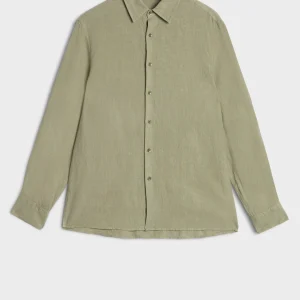 CLASSIC BUTTON UP SHIRT in Linen Army