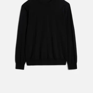 Classic Cotton Long Sleeve Sweater in Black
