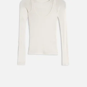 DOUBLE LAYER LONG SLEEVE TOP Rib Solitary Star