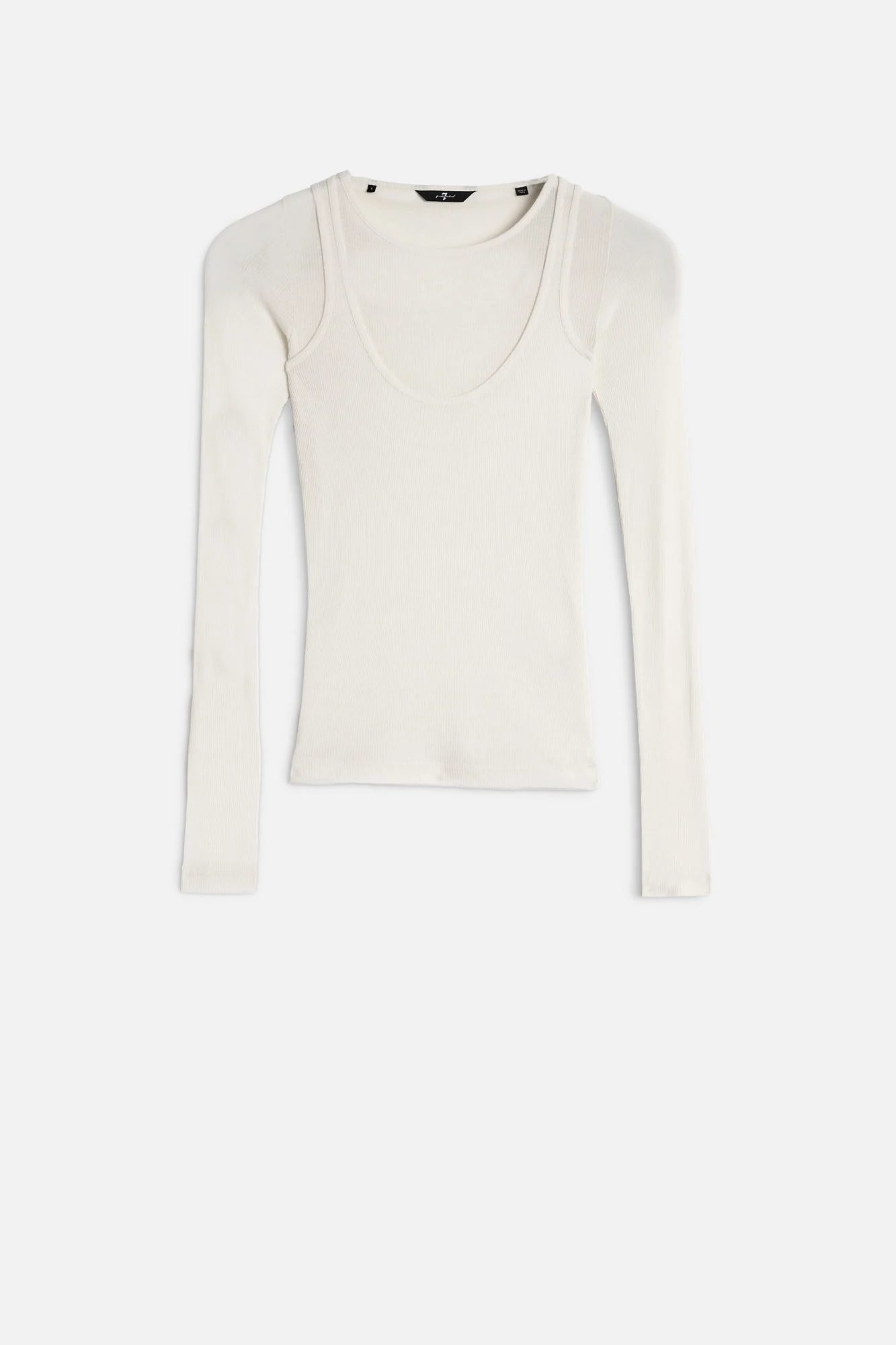 DOUBLE LAYER LONG SLEEVE TOP Rib Solitary Star
