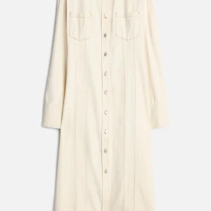 Denim Maxi Shirtdress in Solitary Star