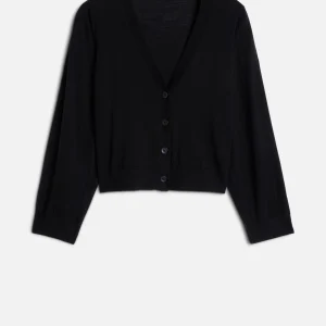 Wool Cardigan in Black
